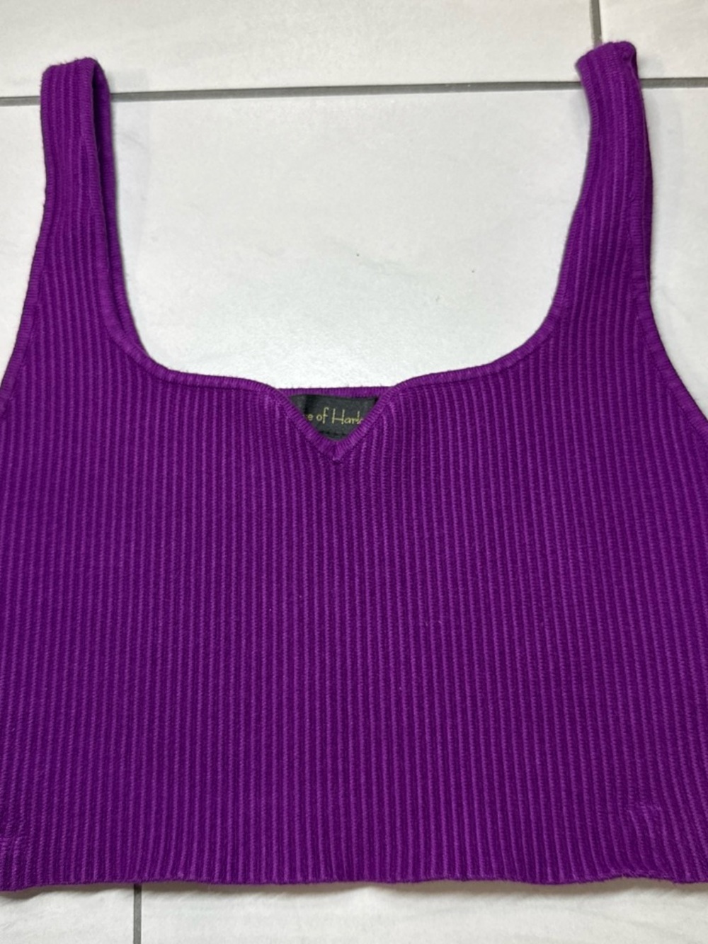 House of Harlow 1960 Purple Ribbed Crop Top
